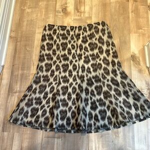 Talbots Animal Print Flared Skirt